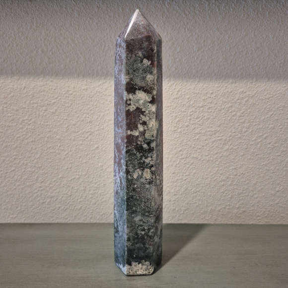 Natural Ocean Jasper Crystal Obelisk Tower #4 New